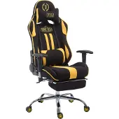 TPFLiving Racing Bürostuhl Limitless-2 Stoff mit Fußablage schwarz/gelb