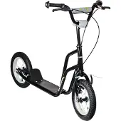Globber muuwmi Roller Fun AIR – 12 Zoll Luftbereifung, Stahlrahmen, V-Bremse, Lenker höhenverstellbar, inkl. Ständer, schwarz