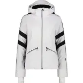 CMP Damen Skijacke aus 4-Way-Stretch-Twill mit abnehmbarer Kapuze weiss 44