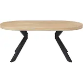 Vente-unique Esstisch - 6 Personen - MDF & Stahl - Helles Holz & Schwarz - KOMONI