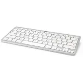 Hama KEY4ALL X510, Kabellos, Bluetooth, Scherenschalter, QWERTZ, Silber, Weiß