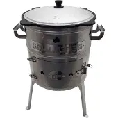 Grillpeter Utschak Edelstahl Aidos Utschak Set mit Kazan aus Gusseisen 8L