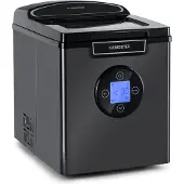 Klarstein Eiswürfelmaschine Klein, 1,8 L Eiswürfelbereiter, Eiswürfelmaschine für 12 kg Große & Kleine Eiswürfel, Mini-Eiswürfelmaschine mit LED-Display, Eiswürfelbereiter Selbstreinigend