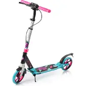 Meteor Kickscooter mit Ständer, Roller höhenverstellbar, Tretroller klappbar, Cityroller bis 100kg, Scooter mit Stoßdämpfer vorne und hinten, City Rio