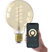 Calex Smart LED-Lampe, E27, G95 Globe, Warmweiß, WiFi, Dimmbar, Gold