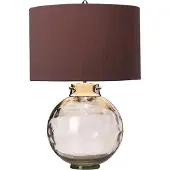 Elstead Lighting Elstead Kara Tischleuchte E27 Metallarbeiten Nickel poliert - Gläser Rauch Rittersporn-lila