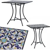 Linder Exclusiv GmbH Mosaik Mosaiktisch Gartentisch quadratisch Bistro Eisenramen elegant