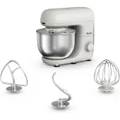 Tefal Bake Essential QB160138, 4,8 l, Weiß, Drehregler, Schlagen, Kneten, Mixen, 1,8 kg, Edelstahl