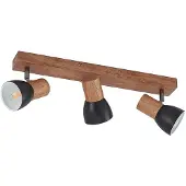 LINDBY Deckenstrahler Tonja, dreiflammig, 55 cm, Holz, Stahl Tonja , dimmbar, Holz hell, für Wohn- / Esszimmer, Metall, Modern, Strahler