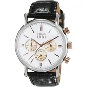 Cerrutti Tremezzo Herren Uhr analog Quarzwerk mit Leder Armband CRA110STR01BK