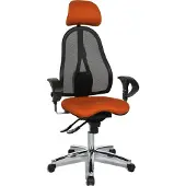 Topstar Bürostuhl Sitness 45, ST99U L54X Stoff orange, Gestell chrom