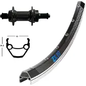 Exal Winora H-Rad 28x1.75Alu.sz Schr.ZKR.SSP 36L ZX 19 schw/silb.Niro-Spei.(sz)