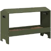 vidaXL Hühnerfütterungsrinne Olive Grün 81 x 32 x 53,5 cm
