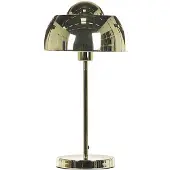 Beliani Tischlampe Gold aus Metall 44 cm runder Schirm Kabel mit Schalter Industrie Look Modernes Design