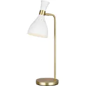 Elstead Lighting Joan Zeitgenössische Schreibtischlampe Weißes Messing Brünierter Stahl 1 Licht E27