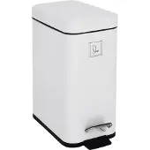 SVITA STM5 Mülleimer Treteimer 5l inkl. Inneneimer Softclose-Deckel Weiß