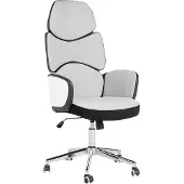 Beliani Bürostuhl Hellgrau u. Schwarz aus Stoff Höhenverstellbar Drehbar auf Rollen Bequemer Drehstuhl Modernes Design für Büro Home Office