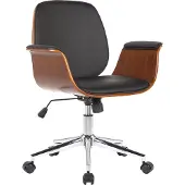 Mendler Bürostuhl HLO-CP52 Kunstleder walnuss/schwarz