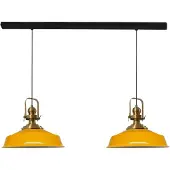 Bamyum Pendelleuchte Asletl Hängelampe aus Metall 2 Flammige, E27, Gelb Vintage Lampe