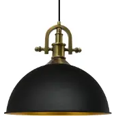 Bamyum Pendelleuchte Industrielle Metall Groß 40 cm, Schwarz Pendellampe, Küchenlampe