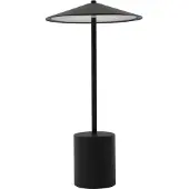 LINDBY LED-Akkutischleuchte Ayva, schwarz, Aluminium, IP44