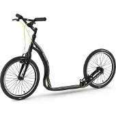 Yedoo Dragstr Sport Alloy Roller Scooter Tretroller - für Erwachsene und Teenager, bis 150 kg, mit Luftreifen 20/20 und verstellbarem Lenker Schwarz