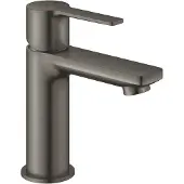 GROHE Lineare Einhand Waschtischbatterie, XS-Size, Push-Open Ablaufgarnitur, Ausladung 107mm, 23791AL1, Farbe: Hard graphite gebürstet