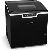 Klarstein Eiswürfelmaschine Icefestival Cube – 20 kg/24 h Eiswürfelbereiter, 400 W, Eiswürfel & Geriebenes Eis, 1,9-Liter-Vorratsfach, Automatische Reinigung, Schwarz