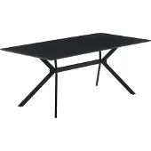 Möbilia Esstisch 180 x 90 cm | Platte MDF 20 mm | Gestell Metall | B 180 x T 90 x H 75 cm | grau-schwarz | 12020038 | Serie TISCH