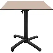 Restootab Klappbarer Terrassentisch aus Compact HPL Beige 70 x 70
