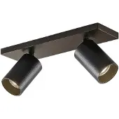 Arcchio Strahler Brinja, schwarz, eckig, Ø 6cm, 2-fig., GU10 Brinja , dimmbar, schwarz, für Flurbereich, Aluminium, Modern, Strahler