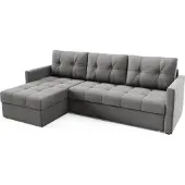 Bettso Komfortable gesteppte OLIVIA grau universal Ecksofa für das Wohnzimmer 2 Behälter + DL-Maschine