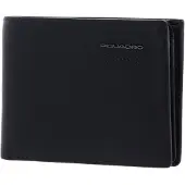 Piquadro Obidos, Leather Wallet, Coin Holder, Navy, For Men