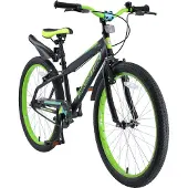 Bikestar Kinder Fahrrad ab 9 Jahre | 24 Zoll Urban Jungle Kinderrad | Schwarz Grün