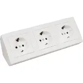 McPower Aufbau Steckdosenblock Flair, 3-fach Schutzkontakt, weiß