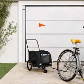 Prolenta Maison Exclusive - Fahrradanhänger Hunde Schwarz Oxford-Gewebe und Eisen