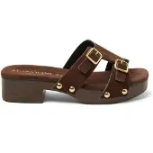 Lazamani Clogs Damen Aria Braun Wildleder