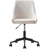 Vente-unique Bürostuhl höhenverstellbar - Cord - Cremefarben & Schwarz - MASURIE