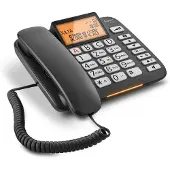 Gigaset DL 580, Analoges Telefon, Kabelgebundenes Mobilteil, Freisprecheinrichtung, 99 Eintragungen, Anrufer-Identifikation, Schwarz