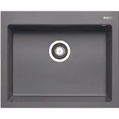 Pyramis Spüle ISTROS 61x50 in IRON GREY mit Excenterbedienung / Granitspüle / Steinspüle / Ausschnitt 590 x 480 mm