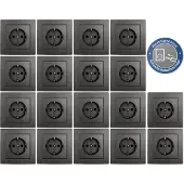 McPower Schutzkontakt-Steckdose Flair Steckanschluss 18er-Pack inkl. Rahmen