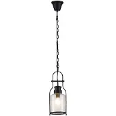 LINDBY Hängelampe Rozalie, schwarz, Metall, Laterne, 21cm