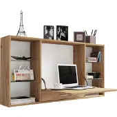VCM Holz Hänge Schreibtisch Wandschreibtisch Computertisch Schublade Teala