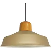 Bamyum Pendelleuchte Asletl Deckenpendelleuchte aus Holz 41cm Beige Metall Vintage Lampe