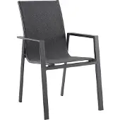 Mwh Stapelstuhl aus pulverbeschichtetem Aluminium und Textilene, 57x66x91 cm