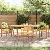 Prolenta Maison Exclusive - Garten-Esstisch Oval 200x90x75 cm Massivholz Akazie