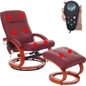 Mendler Massage-Fernsehsessel Pescatori II, Relaxsessel Massagesessel, Massagefunktion bordeaux