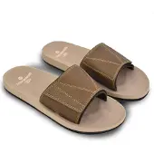 Brasileras Herren Zehensandalen mit rutschfester Sohle bequem schuhe strand/schwimmbad/stadt braun 42 EU - UBJAY