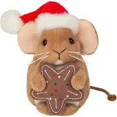 Teddy HERMANN® Weihnachtsmaus mit Keks, 11 cm