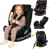 Lionelo Autokindersitz Bastiaan One i-Size, ab Geburt bis 12 Jahren, ab 0 kg bis 36 kg, Dri-Seat, 360 Grad - Black Carbon